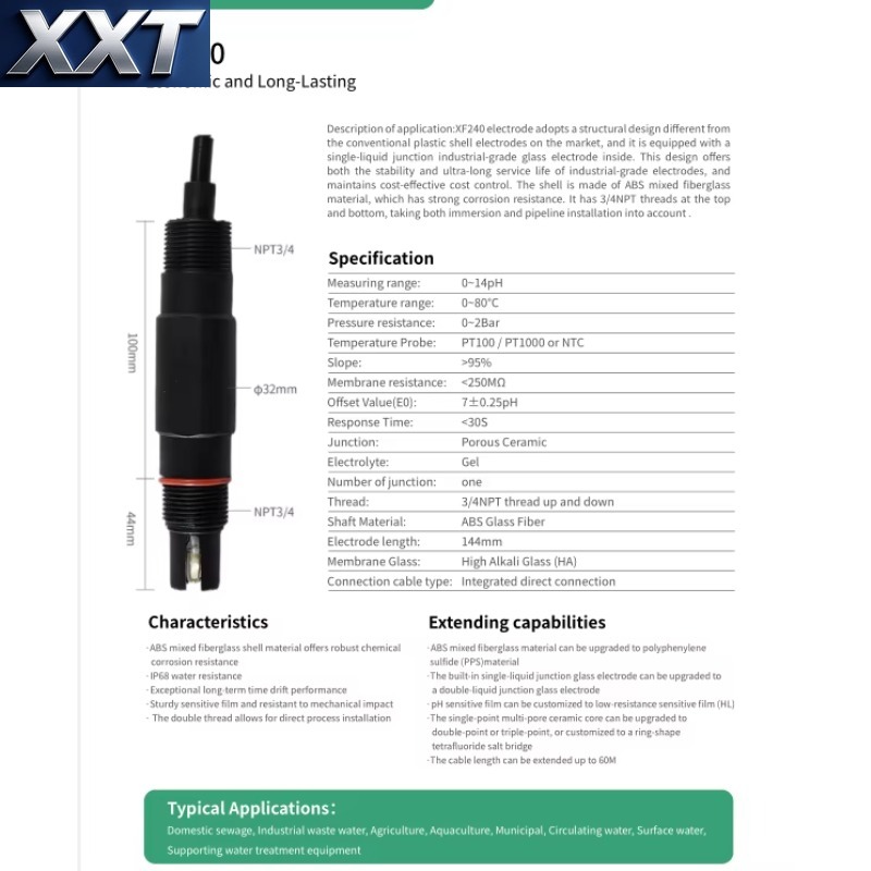 XXT XF240 Industrial pH Electr - огляд і ціна Ph Meter
