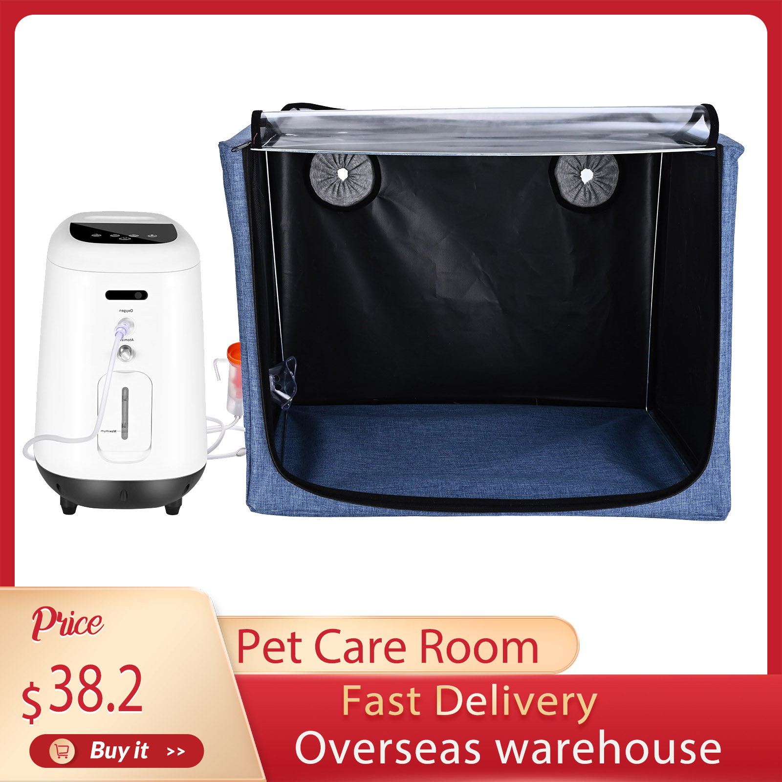 Pet Dog Cat Oxygen ICU Cage 10 - огляд і ціна Lab Incubator